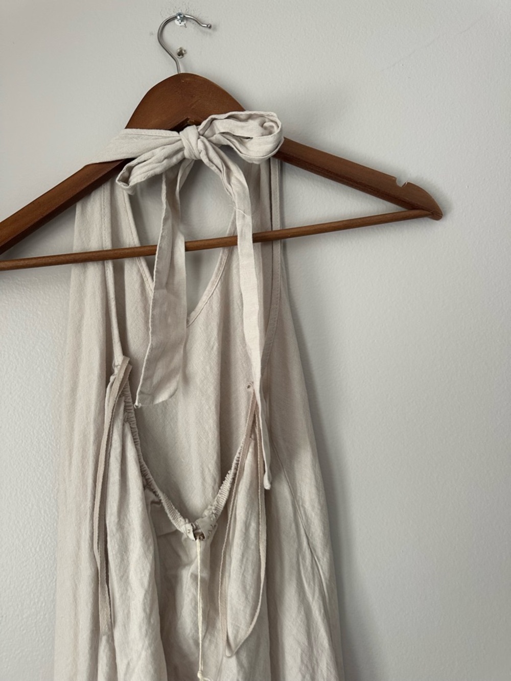 Ivory Halter Tie-Back Maxi Dress - Picture 5 of 6
